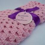 Pink Crocheted Baby Blanket