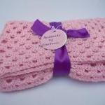 Pink Crocheted Baby Blanket
