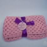Pink Crocheted Baby Blanket
