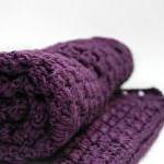 Plum Crocheted Baby Blanket
