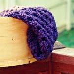 Plum Crocheted Baby Blanket