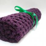 Plum Crocheted Baby Blanket