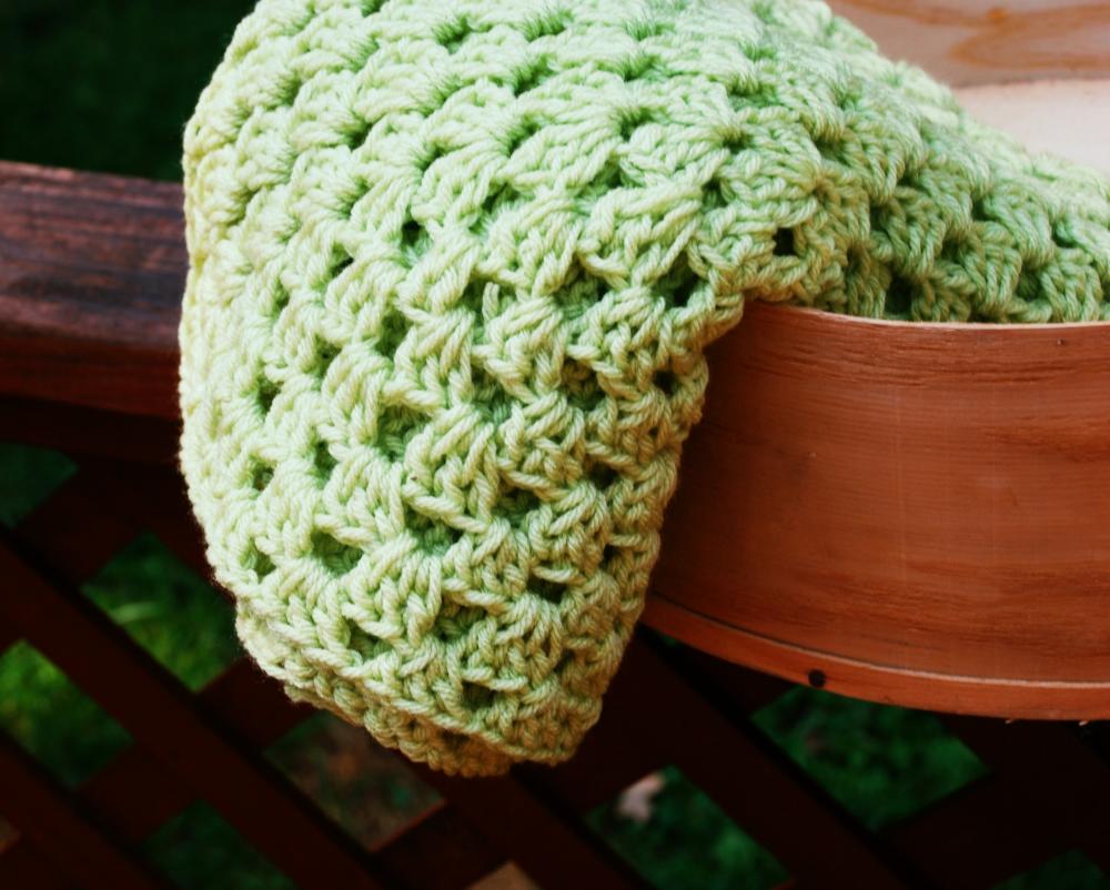 Green Crochet Baby Blanket