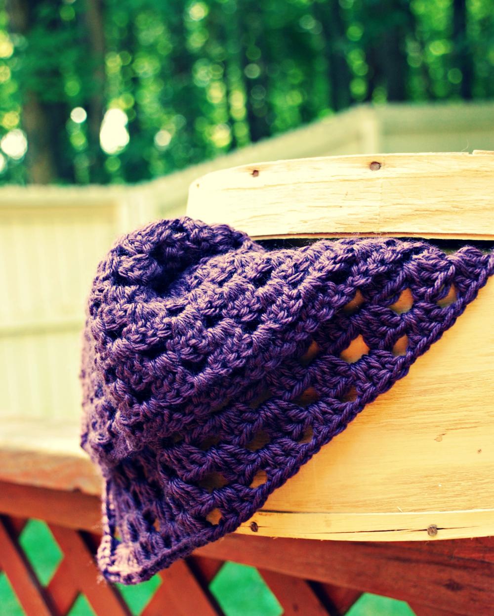 Plum Crocheted Baby Blanket