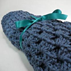 Crochet Baby Blanket Denim Blue