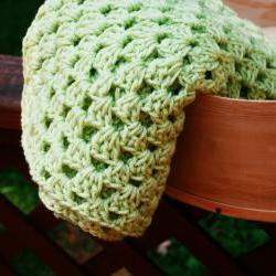Green Crochet Baby Blanket